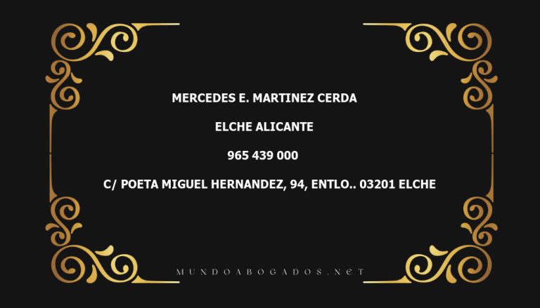 abogado Mercedes E. Martinez Cerda en la localidad de Elche