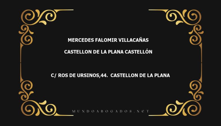 abogado Mercedes Falomir Villacañas en la localidad de Castellon de la Plana