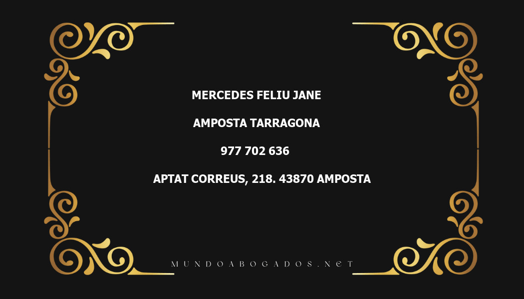 abogado Mercedes Feliu Jane en la localidad de Amposta