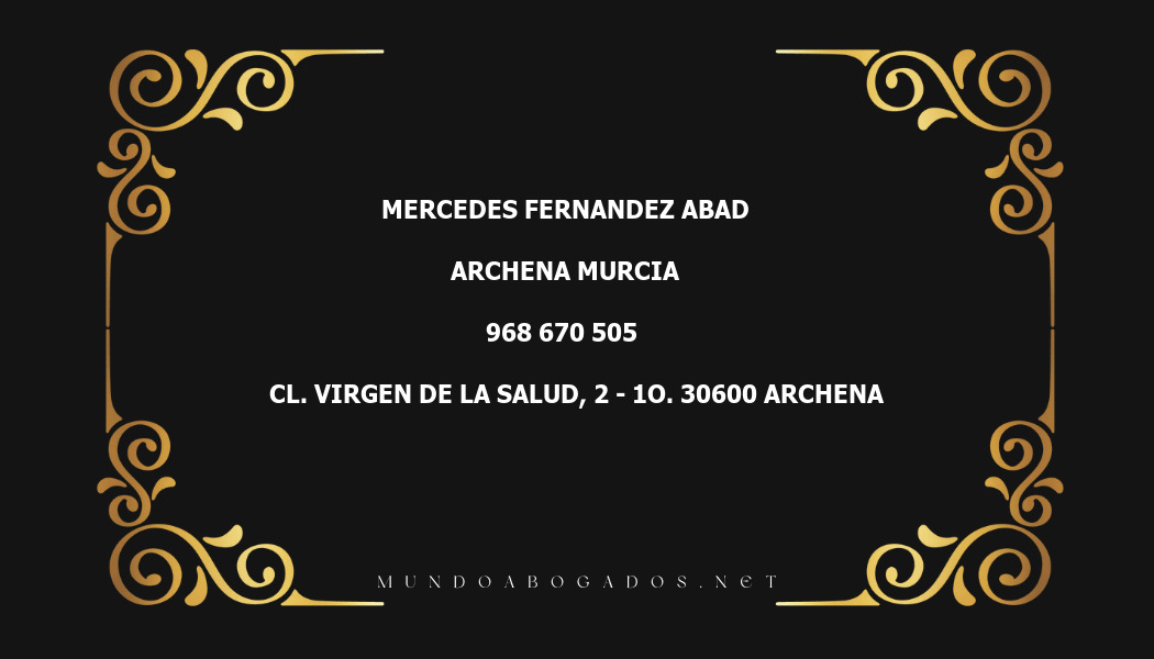 abogado Mercedes Fernandez Abad en la localidad de Archena