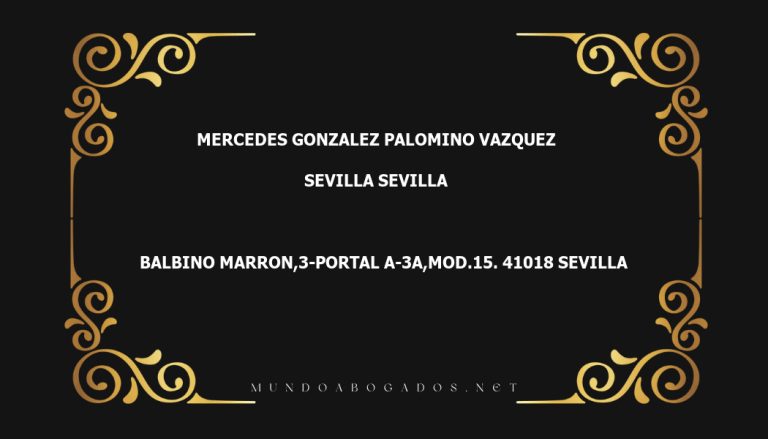 abogado Mercedes Gonzalez Palomino Vazquez en la localidad de Sevilla