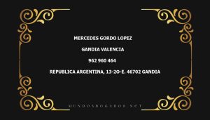 abogado Mercedes Gordo Lopez en la localidad de Gandia