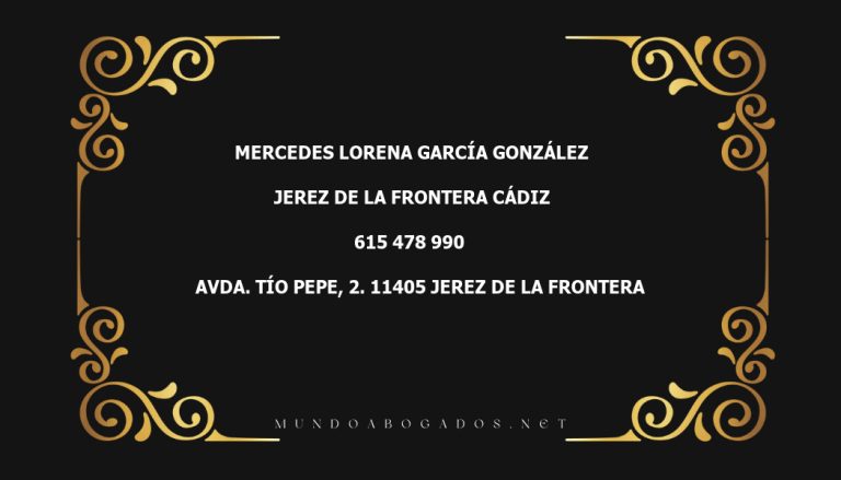 abogado Mercedes Lorena García González en la localidad de Jerez de la Frontera