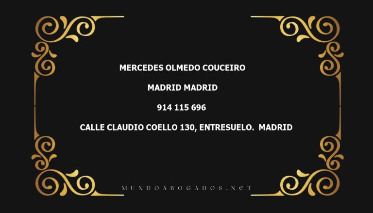 abogado Mercedes Olmedo Couceiro en la localidad de Madrid