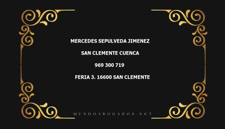 abogado Mercedes Sepulveda Jimenez en la localidad de San Clemente