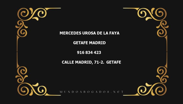 abogado Mercedes Urosa De La Faya en la localidad de Getafe