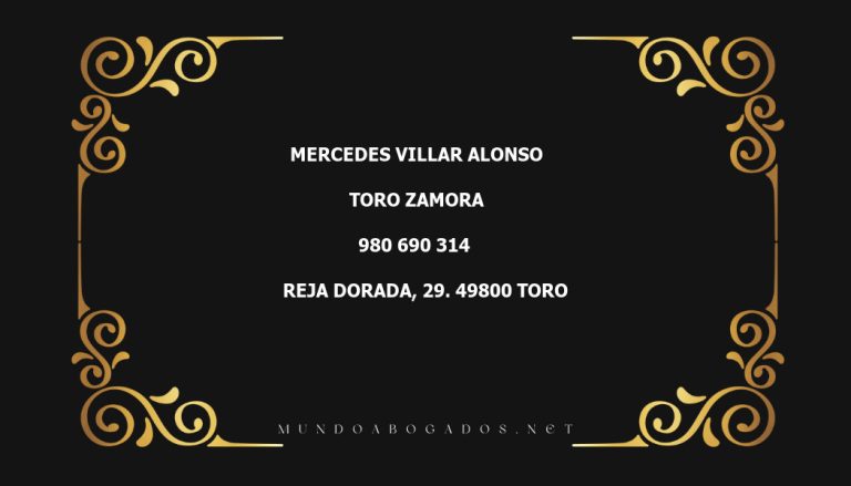 abogado Mercedes Villar Alonso en la localidad de Toro