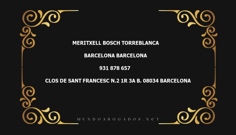 abogado Meritxell Bosch Torreblanca en la localidad de Barcelona