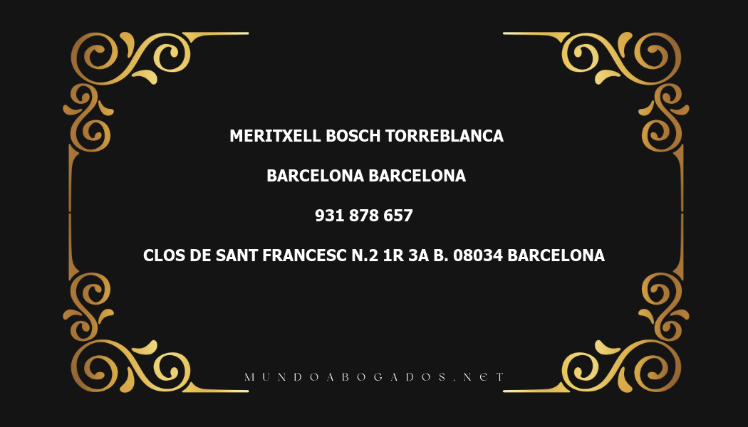 abogado Meritxell Bosch Torreblanca en la localidad de Barcelona