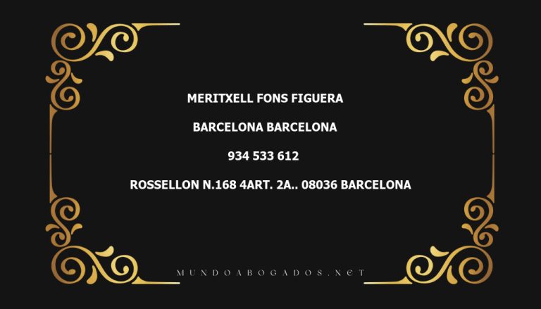 abogado Meritxell Fons Figuera en la localidad de Barcelona