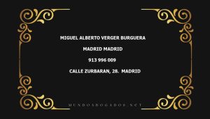 abogado Miguel Alberto Verger Burguera en la localidad de Madrid