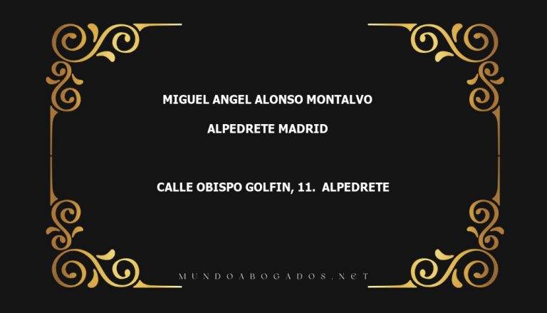 abogado Miguel Angel Alonso Montalvo en la localidad de Alpedrete