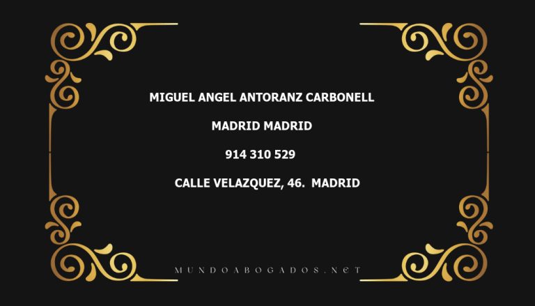 abogado Miguel Angel Antoranz Carbonell en la localidad de Madrid