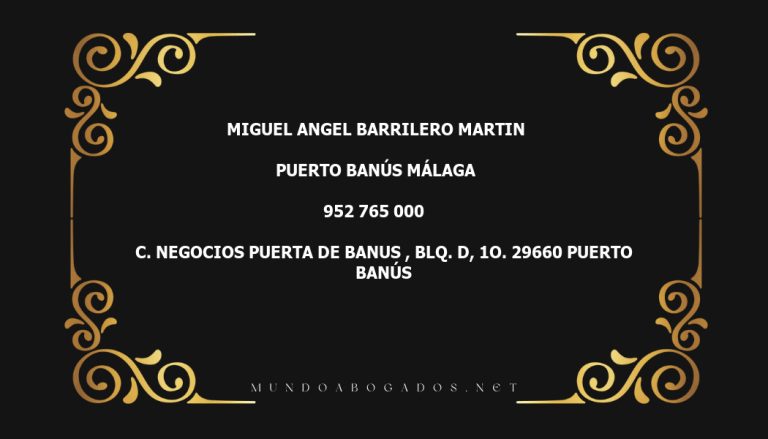 abogado Miguel Angel Barrilero Martin en la localidad de Puerto Banús