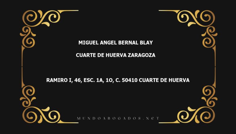 abogado Miguel Angel Bernal Blay en la localidad de Cuarte de Huerva