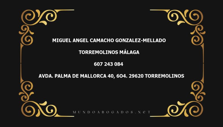 abogado Miguel Angel Camacho Gonzalez-Mellado en la localidad de Torremolinos