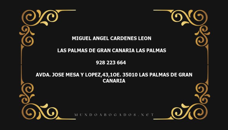 abogado Miguel Angel Cardenes Leon en la localidad de Las Palmas de Gran Canaria