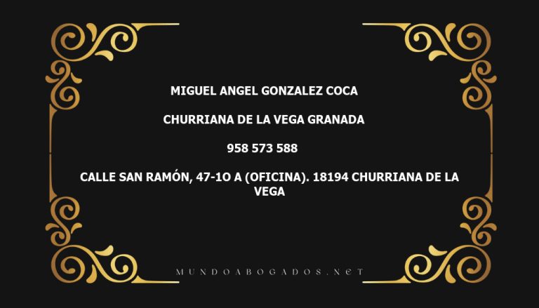 abogado Miguel Angel Gonzalez Coca en la localidad de Churriana de la Vega