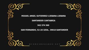 abogado Miguel Angel Gutierrez-Liebana Liebana en la localidad de Santander