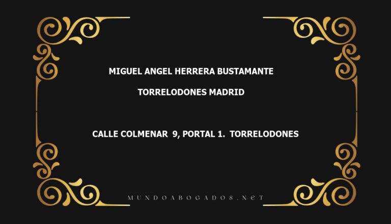 abogado Miguel Angel Herrera Bustamante en la localidad de Torrelodones