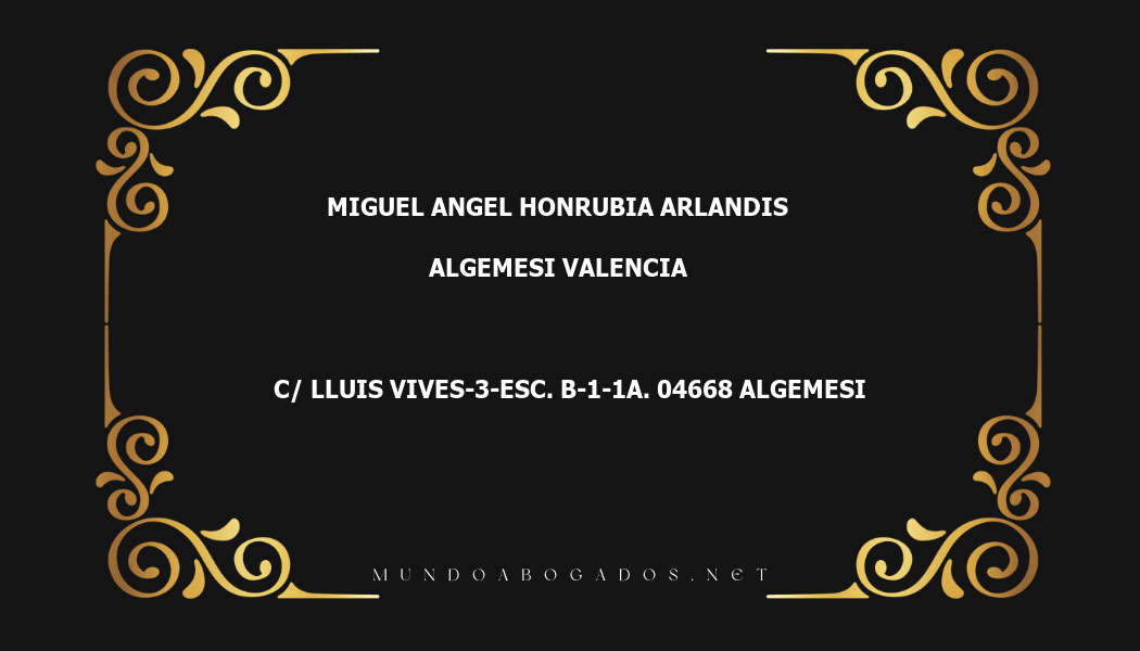 abogado Miguel Angel Honrubia Arlandis en la localidad de Algemesi