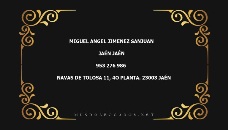 abogado Miguel Angel Jimenez Sanjuan en la localidad de Jaén