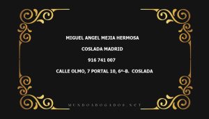 abogado Miguel Angel Mejia Hermosa en la localidad de Coslada