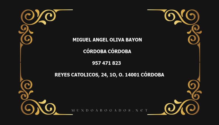 abogado Miguel Angel Oliva Bayon en la localidad de Córdoba