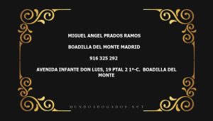 abogado Miguel Angel Prados Ramos en la localidad de Boadilla del Monte