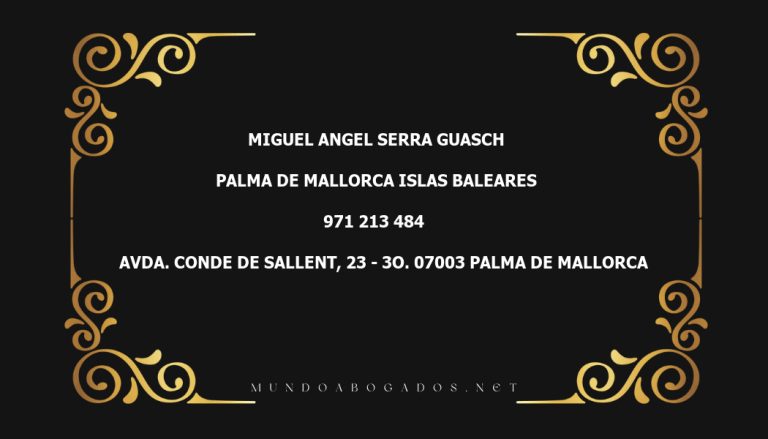 abogado Miguel Angel Serra Guasch en la localidad de Palma de Mallorca