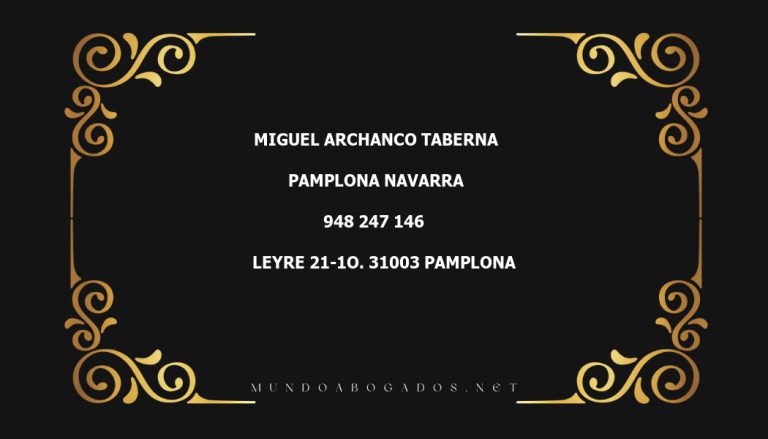 abogado Miguel Archanco Taberna en la localidad de Pamplona