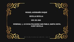 abogado Miguel Avendaño Duque en la localidad de Sevilla