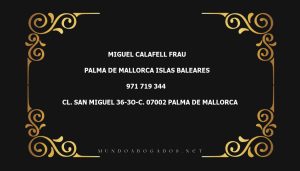 abogado Miguel Calafell Frau en la localidad de Palma de Mallorca