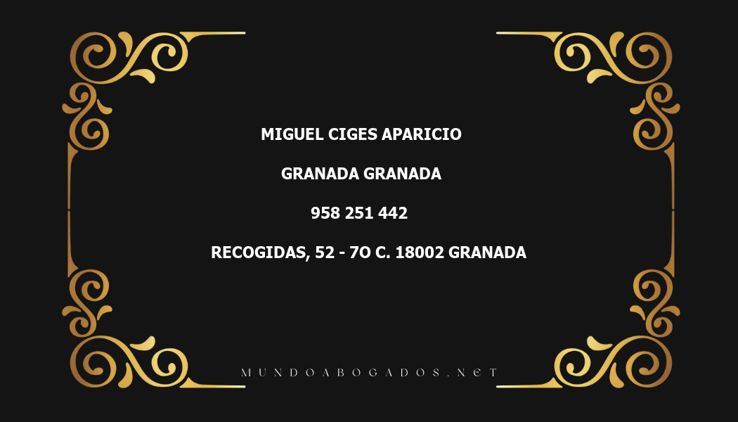 abogado Miguel Ciges Aparicio en la localidad de Granada