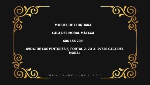 abogado Miguel De Leon Jara en la localidad de Cala del Moral