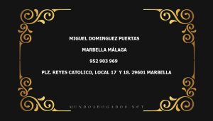 abogado Miguel Dominguez Puertas en la localidad de Marbella