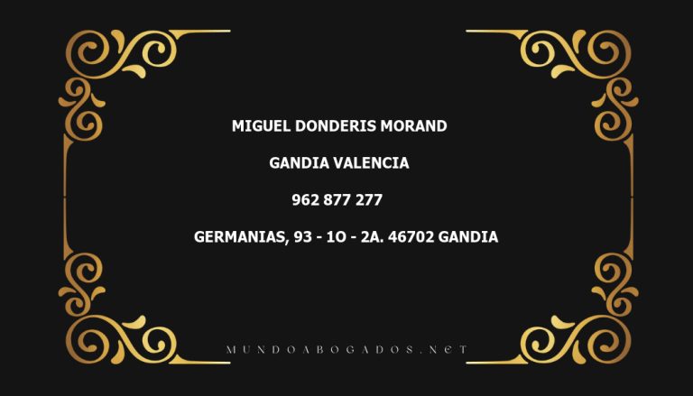 abogado Miguel Donderis Morand en la localidad de Gandia