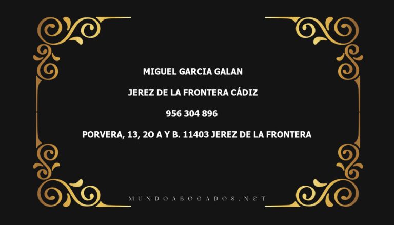 abogado Miguel Garcia Galan en la localidad de Jerez de la Frontera