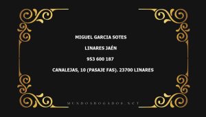 abogado Miguel Garcia Sotes en la localidad de Linares