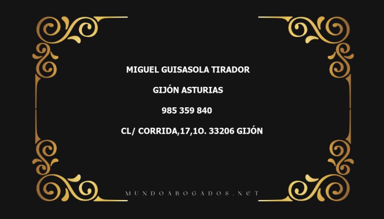 abogado Miguel Guisasola Tirador en la localidad de Gijón