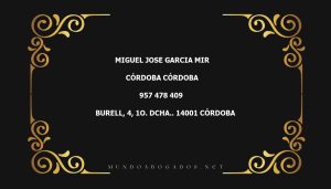 abogado Miguel Jose Garcia Mir en la localidad de Córdoba