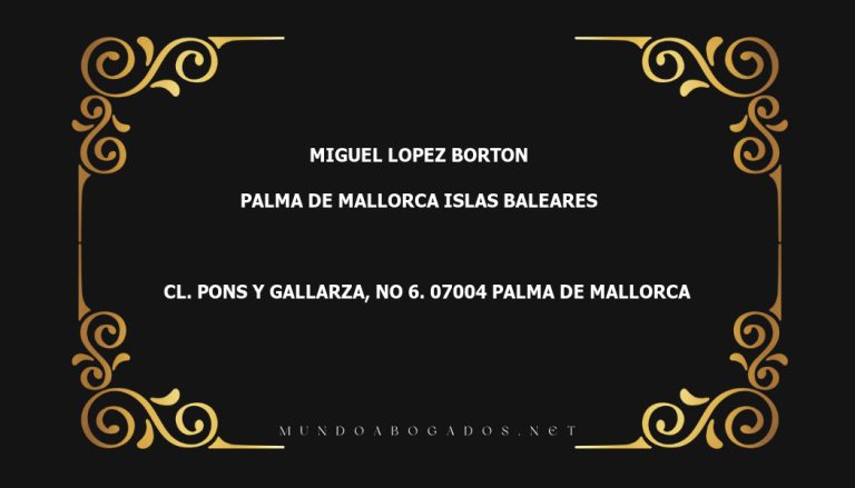 abogado Miguel Lopez Borton en la localidad de Palma de Mallorca