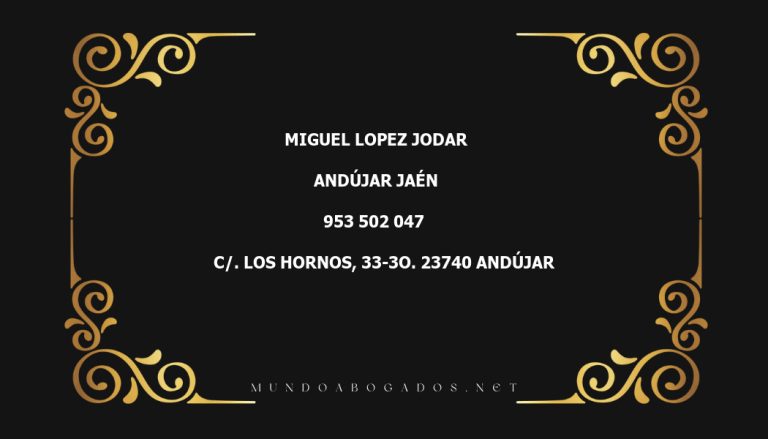 abogado Miguel Lopez Jodar en la localidad de Andújar