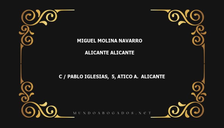 abogado Miguel Molina Navarro en la localidad de Alicante