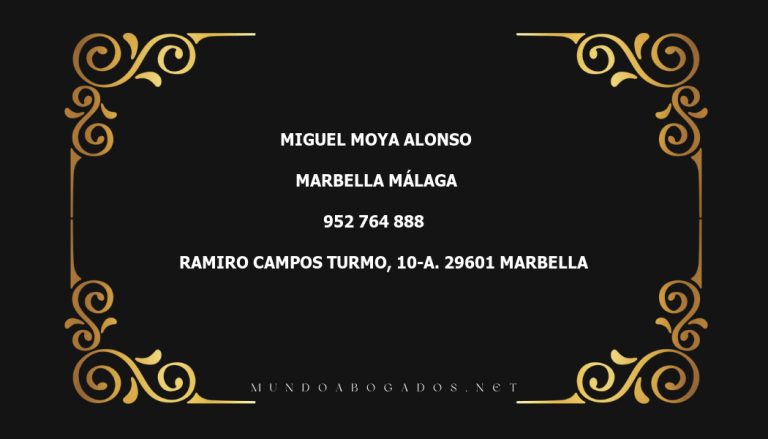 abogado Miguel Moya Alonso en la localidad de Marbella