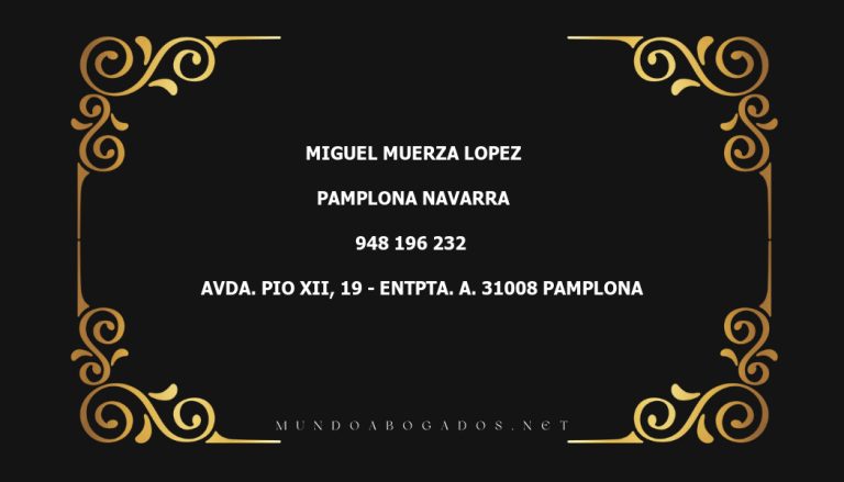 abogado Miguel Muerza Lopez en la localidad de Pamplona