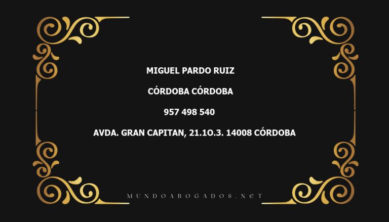 abogado Miguel Pardo Ruiz en la localidad de Córdoba