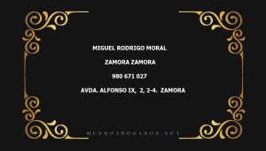 abogado Miguel Rodrigo Moral en la localidad de Zamora