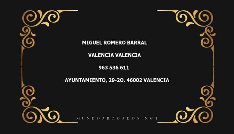 abogado Miguel Romero Barral en la localidad de Valencia