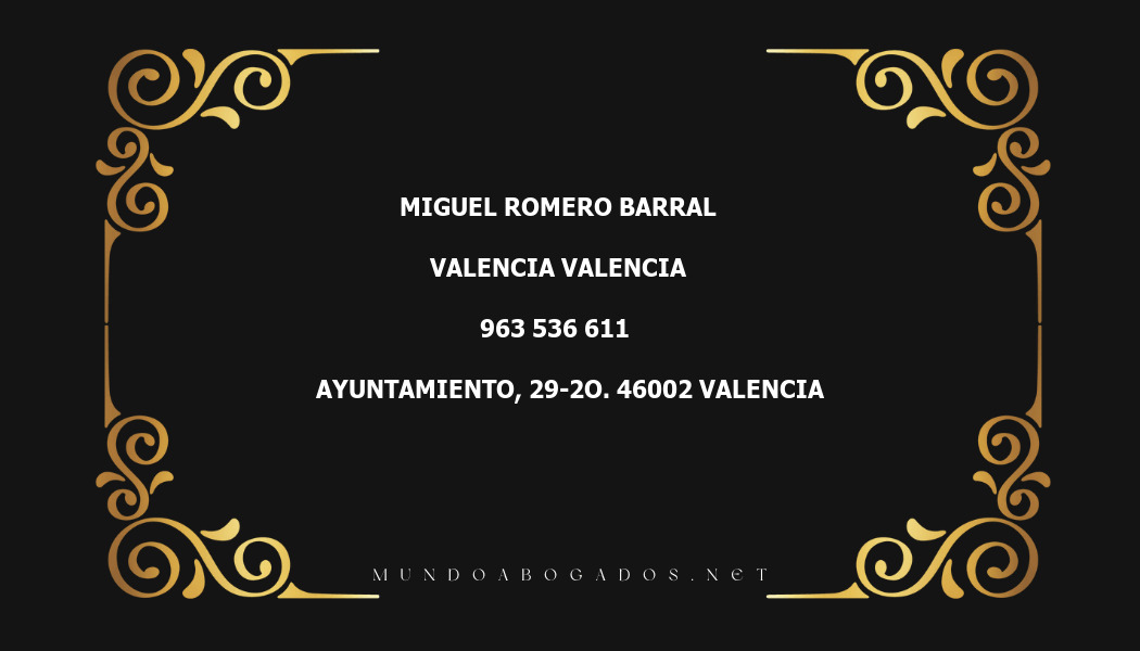 abogado Miguel Romero Barral en la localidad de Valencia